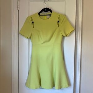 Cinq a Sept Neon Green Crew Neck Mini Dress